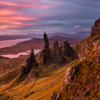 Old Man of Storr, skalní katedrála na ostrově Skye