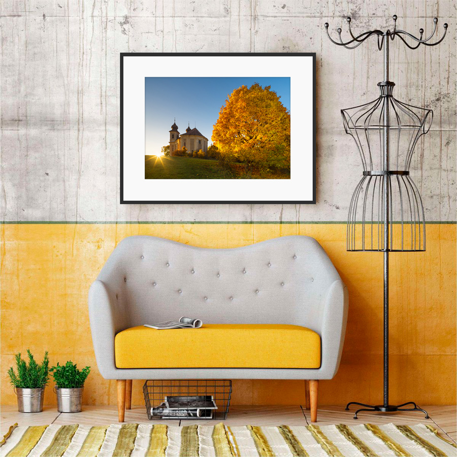 Fotografický obraz podzimní krajiny v Broumovském výběžku