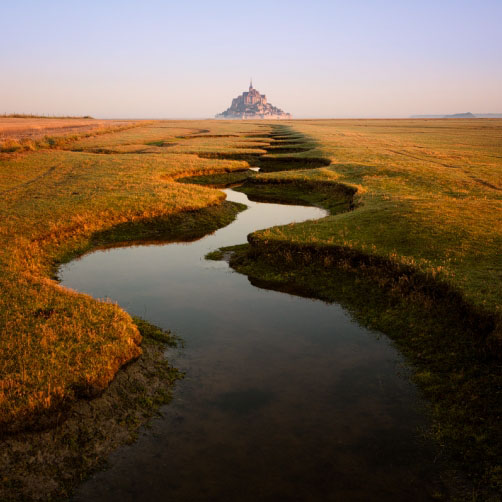 Potůček u Le Mont-Saint-Michel