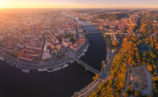 Praha, východ slunce