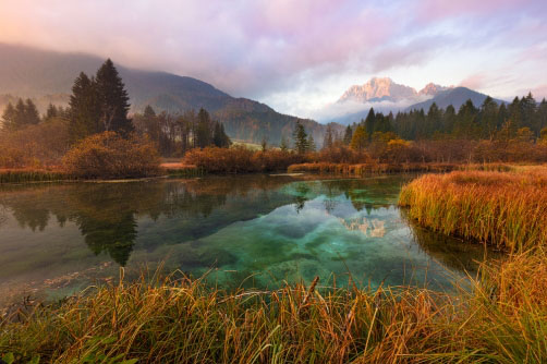 Fotografie – Přírodní rezervace Zelenci, zelené jezírko