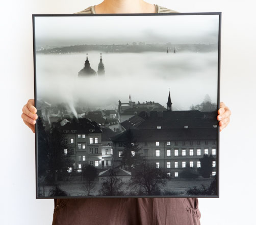 Řeka mlhy / Hotový obraz 50 × 50 cm
